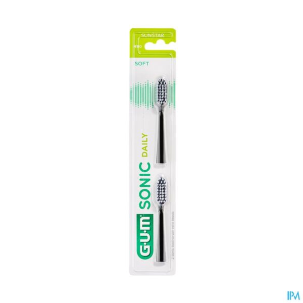 Gum Sonic Daily Batterij Tanden Opzetborstel Zwart